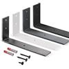 HOLZBRINK Staffa reggi mensola in metallo, supporto per mensole da parete, mensola fai-da-te, supporto, Bianco 250x100x40 mm, 8 pezzi, HLR-L-250-9016