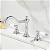 ZYCDP Miscelatore Lavabo Bagno 3 Fori Vintage, Miscelatore Vintage Lavabo Bagno 2 Manopole Rubinetto Bagno Lavabo Caldo e Freddo Cromato