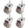 JIAOLUN123 Ruote Rotelle Pivotanti Ruote Industriale di Gomma Muto Ruote per Trolley e Mobili Ruote Carrello Rotelle Universali Ruota Doppia Fila M12 Ruote per Carichi Pesanti (4 Senza Freno) (1.5inch)