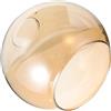 Kichvoe Paralume a Doppia Apertura Sfera E27 Trasparente in Vetro | Portalampade Sospesi, Foro Piccolo 4,2cm e Grande 8,5cm, Accesso Rapido alla Lampadina