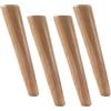 JIAOLUN123 4 Gambe per Mobili In Legno Massello Piedini per Mobili in Oblique Conici Piedino di Sostituzione Gamba del Tavolo Piedi del Divano,Con Piastra di Montaggio e Viti(60cm)