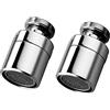 WXZX 18mm Adattatore di Rubler Thread da Thread Maschio 2 Pezzi, A Aeratore Girevole del Rubinetto for Risparmio Idrico, Aeratore del Rubinetto del Bagno in Ottone Bidet