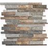 conwire Piastrella a mosaico in rame grigio ruggine pietra composita per parete bagno WC doccia cucina cucina rivestimento bancone dimensioni tappetini: 300 x 310 = 0,09 mq, dimensioni pietra: 8 x 98/198 + 15
