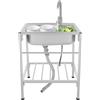 LoyaltyClivia Lavandino da cucina, in acciaio inox, lavabo, multifunzione, 1 lavandino, ristorante, per esterni e campeggio