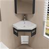 Hynbdes lavabo angolare lavandino bagno piccolo lavandino bagno sospeso lavabo angolare bagno con mobile，adatti per bagni, toilette, camere degli ospiti, piccoli appartamenti Grigio-38 * 38