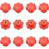 MOROBOR MOBOROR 12Pcs viti manopola femminile, rosso in plastica forma di stella testa M6 senza foro passante filettatura femminile manopola di bloccaggio viti maniglia avvitare maniglia per macchina utensile