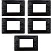 Electron 5 Placche in plastica satinata, 3 moduli/posti, Compatibile Con Vimar Plana, colore nero satinato, Placca In plastica satinata di alta qualità, 100% compatibile con supporti e moduli originali
