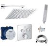 Vanvilla Grohe Smartcontrol - Sistema doccia a incasso con termostato Smartcontrol e rubinetto, soffione rettangolare, set G02 lucido