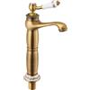 PINYELIN Rubinetto da bagno alto anticato, miscelatore monocomando, antico rubinetto da bagno lavandino, rubinetto retrò per bagno/cucina