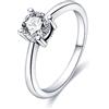 KUNSIR 925 Anelli in Argento Sterling per le Donne Cubic Zirconia Anelli Anello di Fidanzamento Anelli di Personalità