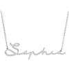 Remo Gammella Collana Personalizzabile Nome Firma Rollo in Argento 925% Bagnato in Oro Bianco, Giallo o Rosa - Altezza 12 mm, Lunghezza 40 cm (Argento)