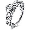 Whoiy Fedine Argento, Anelli da Donna 925 Sterline d'Argento Corona a Forma di Cuore Regalo di San Valentino Anello Taglia 12