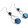 Generic Orecchini pendenti in argento Sterling 925 con labradorite, design infinito, flash blu, 2, Argento sterling, Labradorite