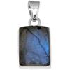 Bijoux et Objets Ciondolo con pietra labradorite e in argento massiccio 925, Dimensioni della pietra: 10 x 14 mm