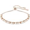 Swarovski Bracciale Matrix, cristalli bianchi taglio rotondo e perle di cristallo in una montatura placcata oro rosa, One Size, Perla di cristallo Placcato oro rosa Zirconia cubica, Zirconia cubica