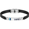 Clondo Bracciale Uomo Donna SSC Napoli in Acciaio - Collezione Ufficiale Calcio - Accessorio Elegante e Sportivo con Logo - Idea Regalo per Tifosi - Vari Modelli Disponibili (Leather Edition)