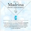 Bramart Collana Madrina Pietra Acquamarina Regali per lei Idea Regalo per madrine Argento Oro Natale Compleanno Motivazionale - Cofanetto con DEDICA incluso (Pietra Acquamarina Madrina arg)
