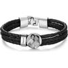 Jeweidea Bracciale Uomo in Pelle Personalizzato con Foto, Nome e Incisione - Idee Regalo per Compleanno, Natale, Coppia, Amicizia (Argento-1 Nome)