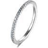 LES FOLIES DI PAOLA GRIECO Anello Veretta Girodito Acquamarina in argento 925 rodiato - Rainbow Collection (US 5 - ITA 9)