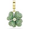 Swarovski Charm Idyllia, Quadrifoglio, Verde, Placcato color oro