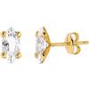 Inmaculada Romero IR Orecchini in oro 9K donna 10 mm. Pressione ovale zirconita artigli
