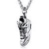 U7 Collana Uomo Ciondolo Scarpa Sportiva Giocatore Pallacanestro Grande in Acciaio Inossidabile Argento/Nero/Oroe, Ciondolo Rapper Ragazzo, Idee Regalo per Bambino Maschile