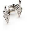 THE MASONIC COLLECTION Gemelli da uomo a forma di cazzuola, quadrati e compasso, placcati in argento, forniti in un sacchetto di velluto/confezione regalo, ideali come regalo per uomini, Misura unica