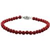 inSCINTILLE Bracciale Donna/Uomo con Perle - Chiusura in Acciaio Inossidabile, Braccialetto Perline Vari Colori e Misure, Nichel Free, Confezione Regalo Inclusa (Rosso, 8, Millimetri)