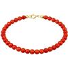 gioiellitaly Bracciale donna oro giallo 18 kt con pallini in corallo rosso naturale del Mediterraneo dimensione 4 mm