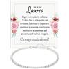 Bramart Bracciale Donna Argento Sterling 925 Laurea Idea Regalo per lei, Bracciali Tennis Brillanti Universtità Laureata - Cofanetto con DEDICA incluso (Laurea - Tennis)
