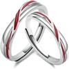 Oryvandel Anello Filo Rosso del Destino Coppia in Argento 925 Regolabile, Anelli Fedi Nuziali Promessa per Lui e Lei, Regalo Donna Uomo per San Valentino, Anniversario e Fidanzamento