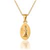 Sakrami Collana in Argento 925 Comunione per Bimbo Medaglia Pendente Ovale Pregiera Regalo Personalizzabile con scatola e confezione con dedica per ragazzi amici fratello Made in Italy - Colore Oro Giallo