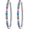 LES FOLIES DI PAOLA GRIECO Coppia di Orecchini a Cerchio Multicolor cerchietti strass in argento 925 rodiato - Hoops Collection (9mm)
