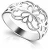 ZELYA Anello da donna in argento placcato oro 925/858 14 K, set regalo da donna, scatola personalizzata, tutte le misure, fiore traforato
