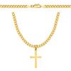 AMAR PRAGNA Collana da uomo in oro 585, 925/585, catena a maglia bizantina e croce, regalo di compleanno, argento sterling, 70 cm