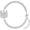 d'origine Bracciale con aquila tedesca, con zirconi e aquila tedesca, catena Germania, gioielli tedeschi da donna, Eine Grösse, Ottone, Zirconia cubica
