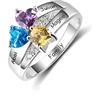 Lam Hub Fong Anelli Donna Argento 925 con Incisione Personalizzata Anello Fidanzamento Donna con 3 Pietra Cuore (17)