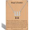 RWQIAN Collana con Numero di Angelo per Donne, Graziosa Catena con Ciondolo Placcato Oro 000 1111 111 222 333 444 555 666 777 888 999 Gioielli Numerologia Collana con Ciondolo Choker per Donne e