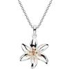 Dew 9083RG Collana con ciondolo a forma di giglio tigre, in argento Sterling e con placcatura in oro rosa, da 45,7 cm