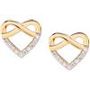 Amen Orecchini da donna di Amen della collezione Ti Amo. Orecchini in argento 925 e zirconi bianchi Orecchini in argento dorato. Diametro: 8mm.. La referenza è EHIGBZ