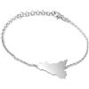 amorili Bracciale Donna Sicilia Argento 925 con Ciondolo Isola - Braccialetto Elegante Simbolo Sicilia - Gioiello Femminile Made in Italy - Idea Regalo Donna (bianco)