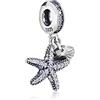 YiRong Jewelry Ciondolo stella marina in argento Sterling 925 con conchiglia e animali marini per braccialetto Pandora