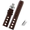 LOPAKACTAG Cinturino in pelle for orologio sportivo Tissot 1853 Racing PRS516 T91 con strato superiore in bovina da 20 mm, accessori for cinturino Chopin(Brown white SR)