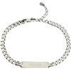 Giuzi - Bracciale Uomo Argento 925 Personalizzabile con Targhetta Incisa, Catena Grumetta Regolabile, Idea Regalo Uomo con Confezione
