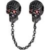 GNOCE Catenina di Sicurezza Teschio in Agento S925 Teschi Eleganti Charm per Bracciali e Collana Regalo per Moglie Donne (Nero)