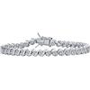 Bling Jewelry Gioielli da Sposa Tradizionali Bracciale Tennis a Maglie S Swirl Solitario Rotondo 20 CT AAA CZ per Donna Placcato Argento Rodio 7,7.5 Pollici