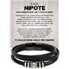 Bramart Azienda Italiana Bracciale Uomo in Pelle Intrecciata con Acciaio Inox Lucidato di Altissima qualità Idea Regalo per lui Regali per Compleanno Natale - Cofanetto con DEDICA incluso