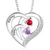 kaululu Collana Argento da Donna 925 Personalizzata Collana Cuore con Incisione Nome Regali per Mamma Nonna Donna Regalo di Compleanno (C-Nomi 2)