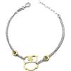 Damiano Argenti Bracciale Gufo Portafortuna in Argento Sterling 925 Placcato Oro Argento