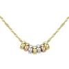 CARISSIMA Collana con Catena in Oro Tre Colori 9 ct e Anelli Fortunati, Lunghezza 41 cm/16 pollici